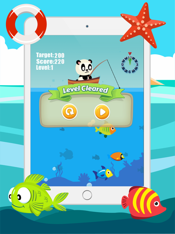 Panda fishing game for children age 2-5 iPad screenshot