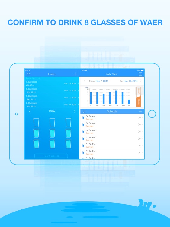 Daily Water Pro for iPad- Water Reminder & Counter