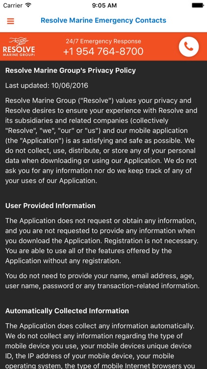 RMG Emergency Contacts