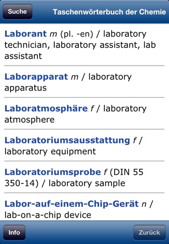 Dictionary of Chemistry DE-EN screenshot 2