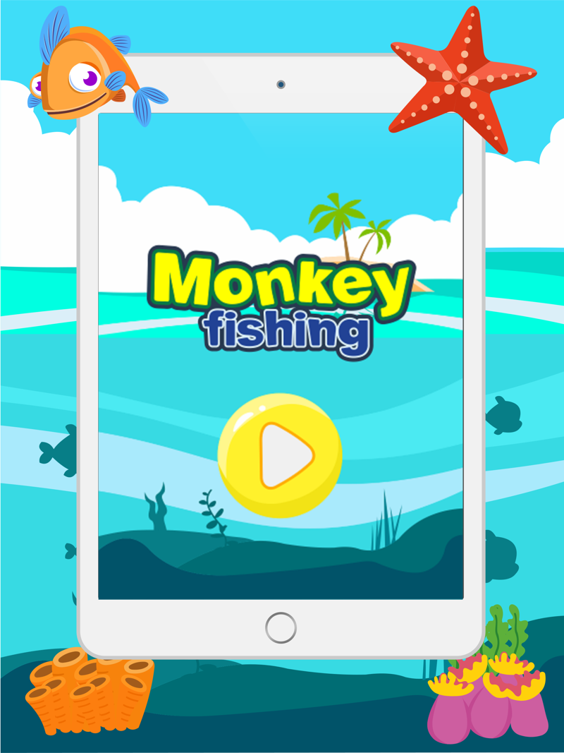 Monkey Fishing Hunting Big Fish Game For Kids official gameplay screenshot 1