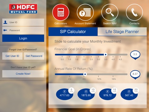 HDFCMF screenshot 2