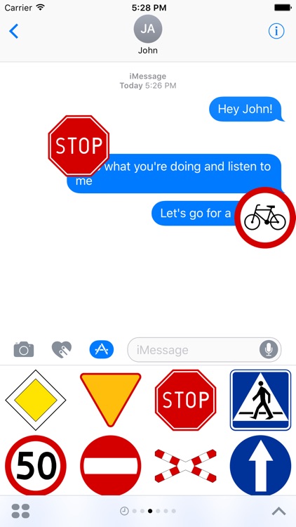 Road signs for iMessage