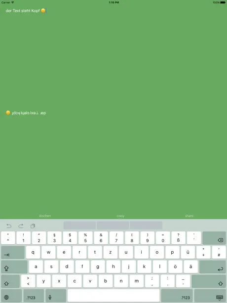 Text steht Kopf