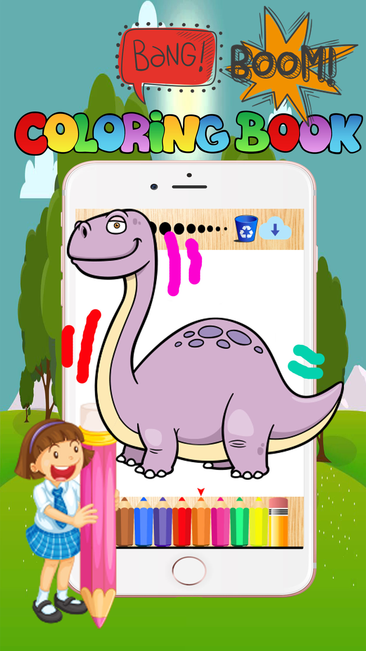 Toddler Dinosaur Coloring Book fun crayons for kid screenshot 3