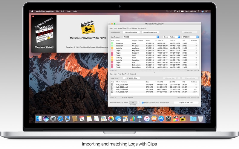 Screenshot #2 pour MovieSlate® KeyClips