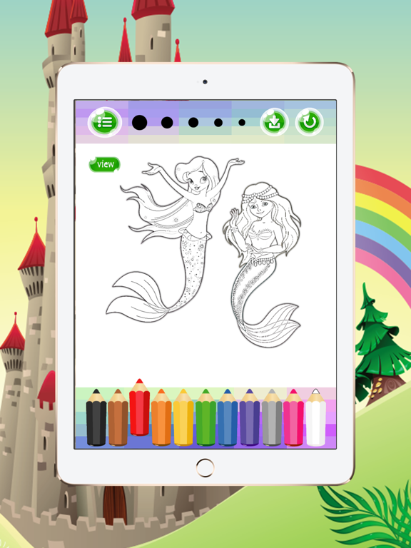 Mermaid Coloring Book Game For Adults & Kids Spree iPad screenshot