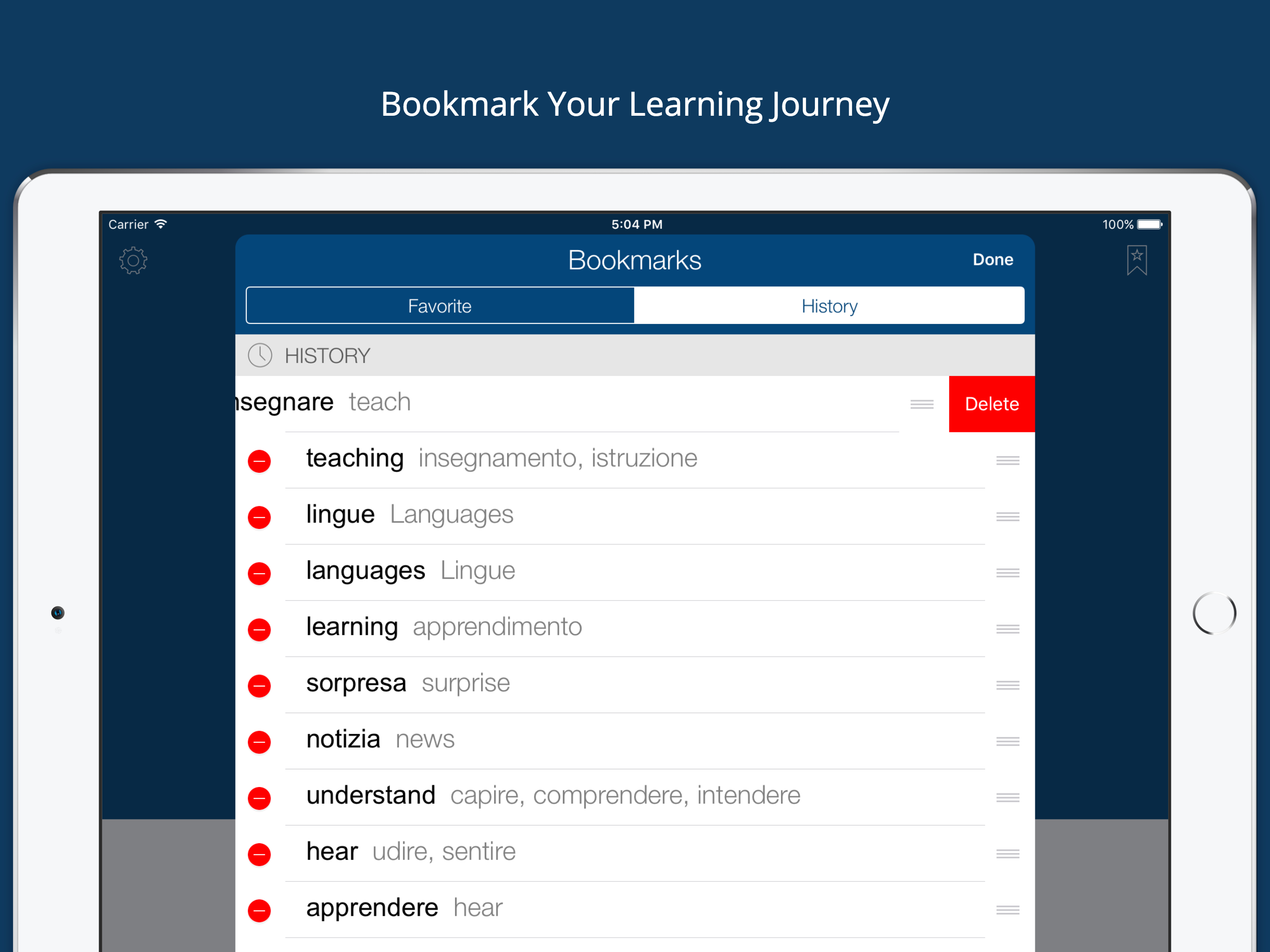 Italian English Dictionary App