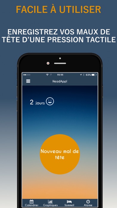 Screenshot #1 pour HeadApp  journal maux de tête