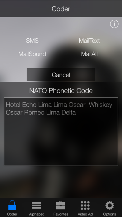 NATO Phonetic Alphabet Code Screenshot