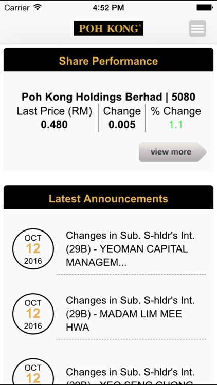 Poh Kong Holdings Berhad Investor Relations