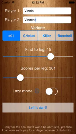 Game screenshot Darts Scorekeeper mod apk