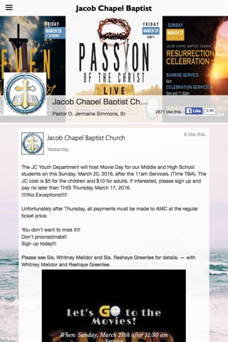 Jacob Chapel Baptist Church screenshot 2