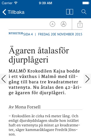 Skånskan e-tidning screenshot 3