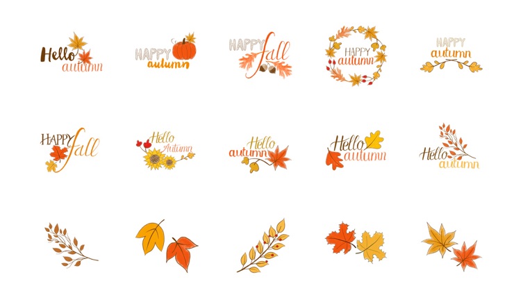 Happy Autumn Hand Drawn Stickers