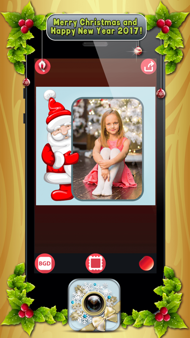 Screenshot #2 pour Cadres de Noël Photo Éditeur de Photos et Stickers