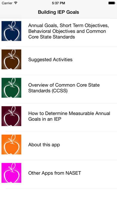Screenshot #1 pour IEP Goals & Objectives with Common Core Standards