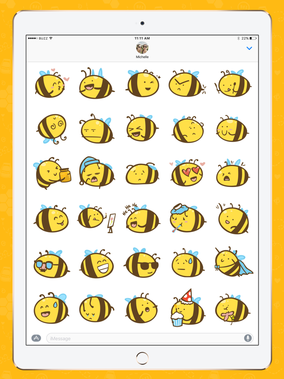 Buzz Bees iPad screenshot 2 - Stickers app