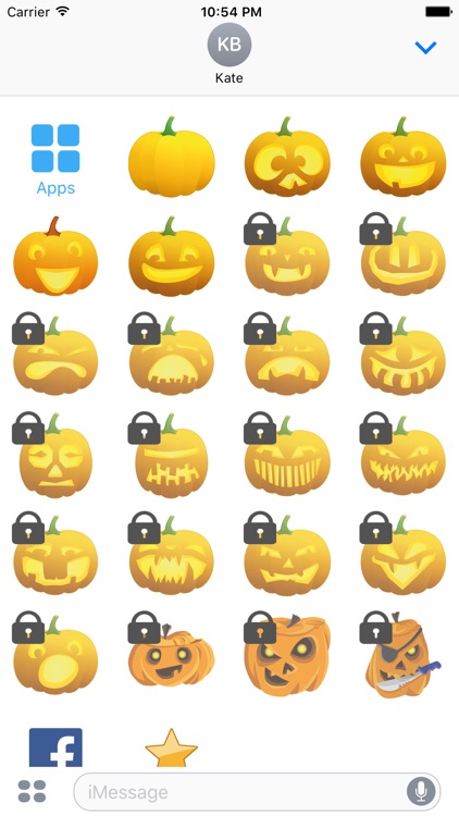 Pumpkin Emoji Face for iMessage Stickers