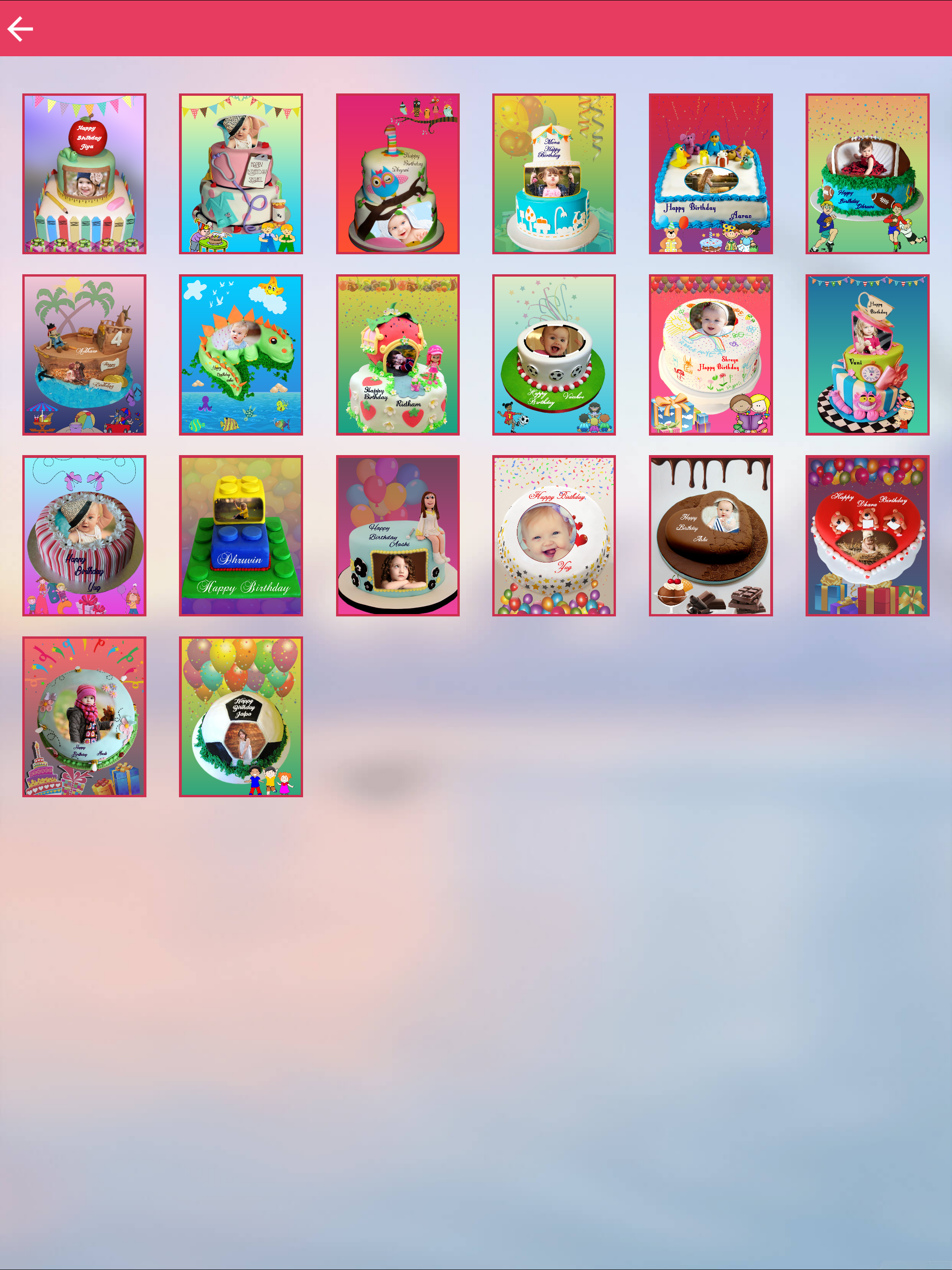 Photo Name on Kids Birthday Cake