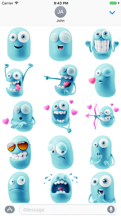 Screenshot #3 pour BlueMoji - 3D Emoji Stickers