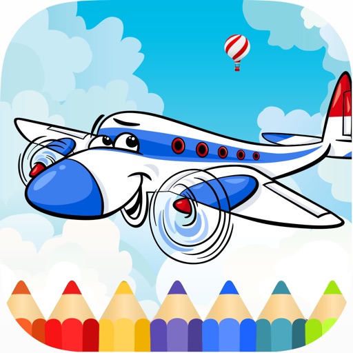 Airplane Coloring Book for Kids- Painting Games Icon