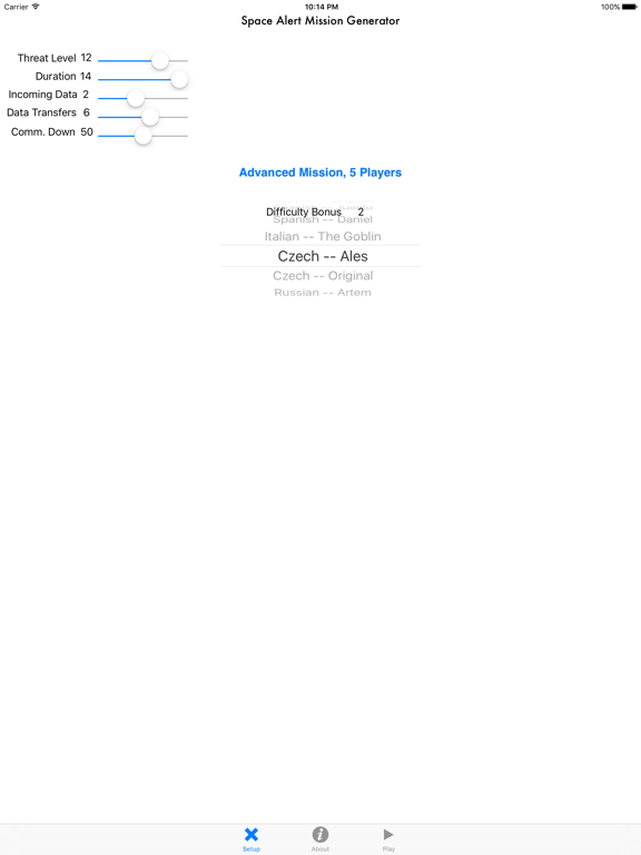 Screenshot #4 pour Space Alert Mission Generator