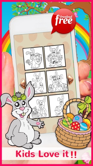 復活節快樂著色書：教育遊戲免費為孩子和幼兒！(圖4)-速報App