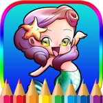 Mermaid Princess Coloring Pages Kids Painting Game