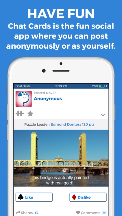 Chat Cards: Play your newsfeed like a game!