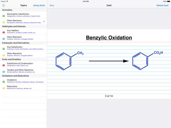 Screenshot #6 pour Learn Organic Chemistry Reaction Cards 2