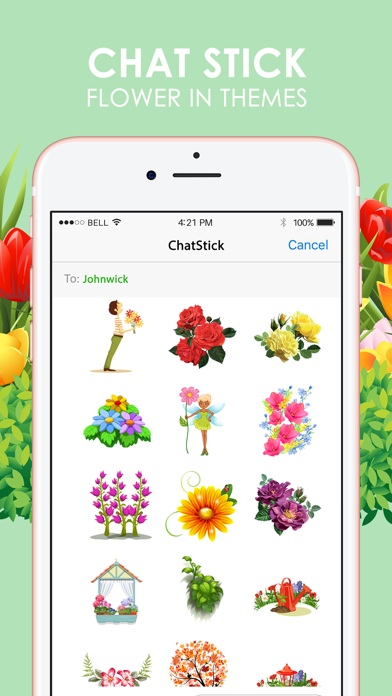 Screenshot #1 pour Flower Emoji Stickers Keyboard Themes ChatStick