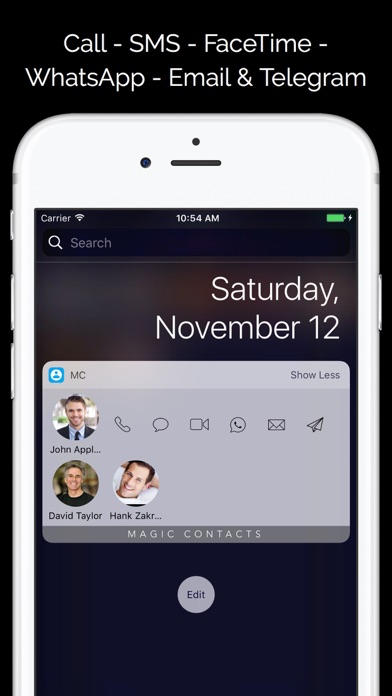 Screenshot #1 pour Magic Contacts with Notification Center Widgets