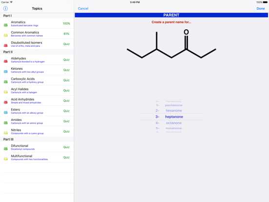 Screenshot #4 pour Learn Organic Chemistry Nomenclature 2