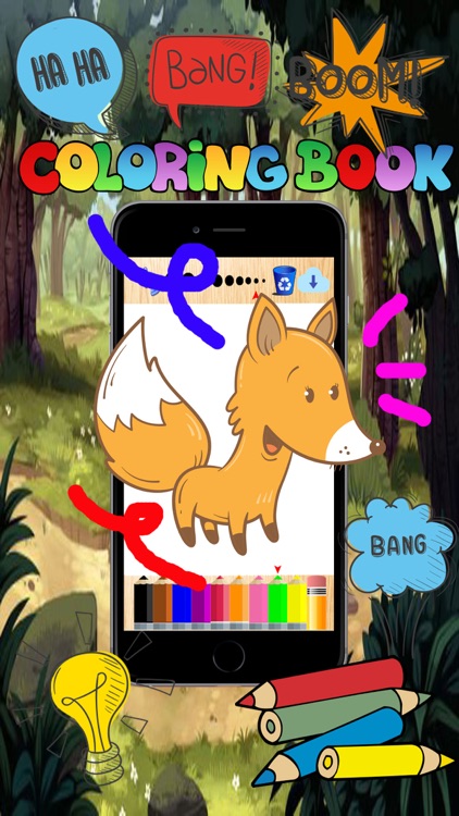 Zoo animal coloring books games doodle painting