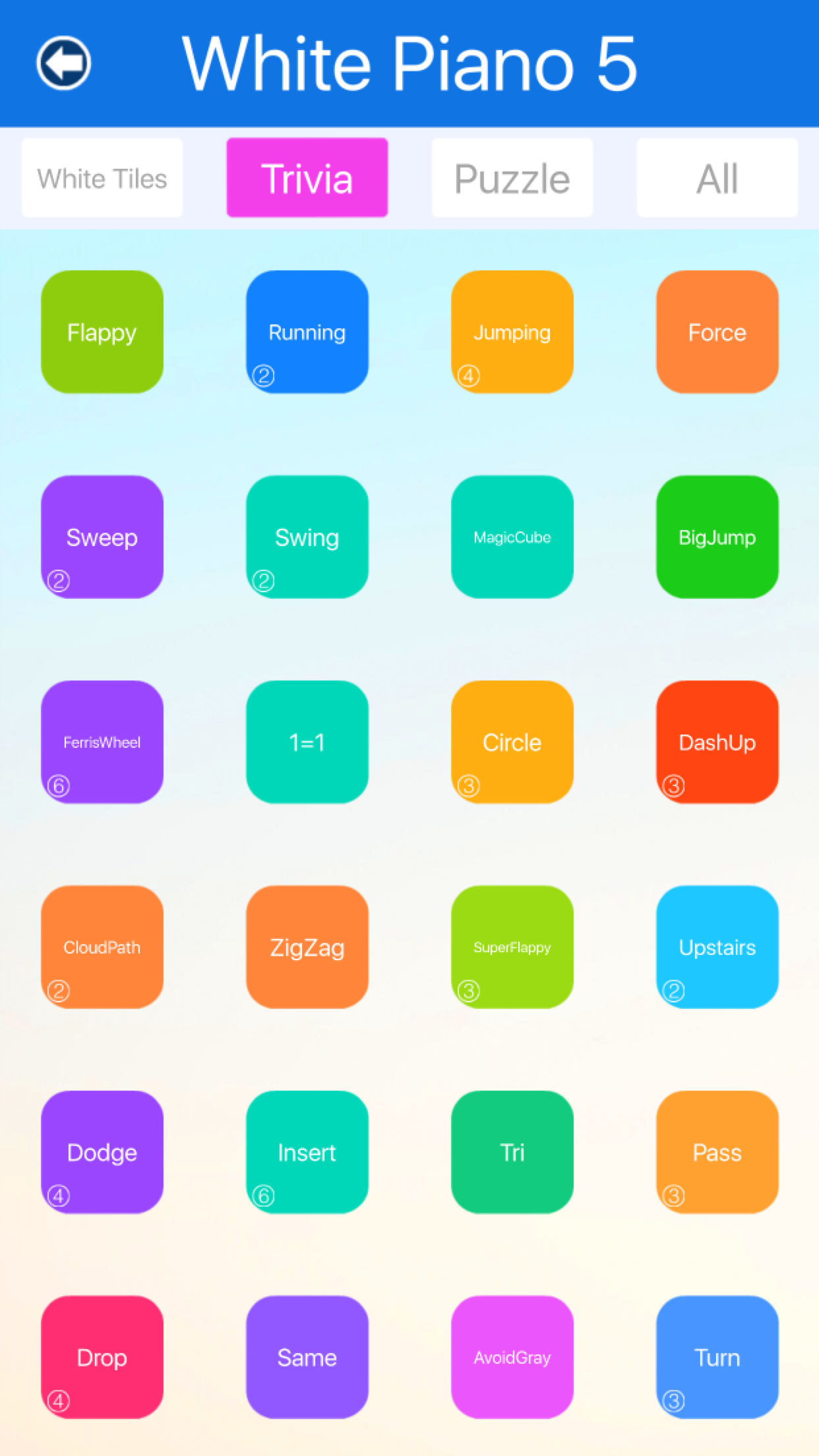 White Piano 5 : Tiles Master 5 Magic Trivia games screenshot 4