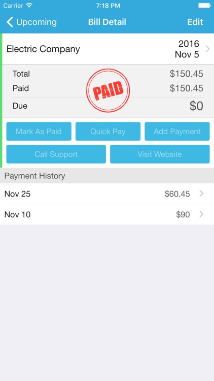 iBill Reminder: Bill Organizer