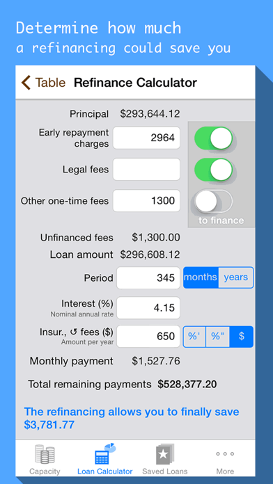 Mortgages & Loan payment calculator with schedule Screenshot