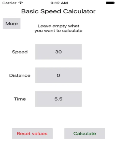 Basic Speed Calculator