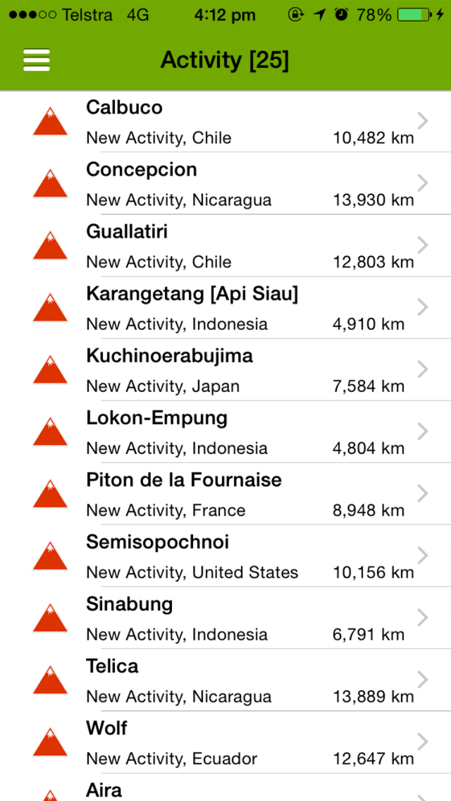 Volcanoes - 火山 - 地図、警... screenshot1