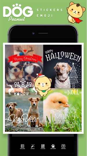 Peanut Dog Collage - Christmas and New Year Emoji(圖5)-速報App