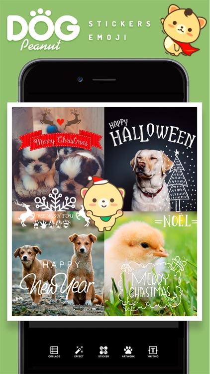 Peanut Dog Collage - Christmas and New Year Emoji screenshot-4