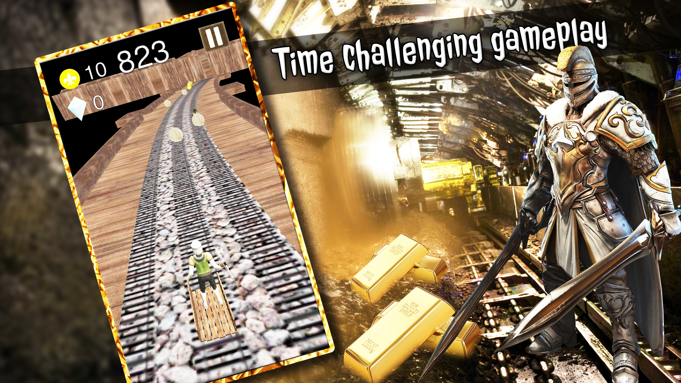 Super Gold Miner Rail Blitz-Tycoon Cart Chase Run screenshot 3