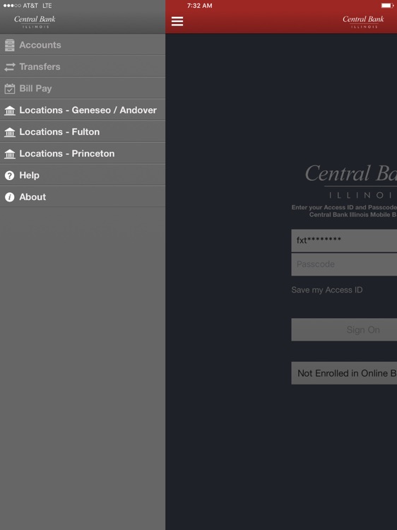 Central Bank Illinois Mobile for iPad