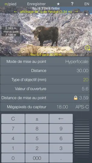 Capture d'écran de Focus Lt Hyperfocale sur iPhone 4