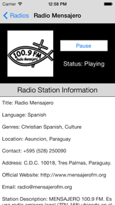 Paraguay Radio Live Player (Asunción / Spanish / Guaraní / español / Paraguayan) screenshot