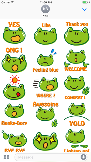 Cute Frog Stickers for iMessage(圖2)-速報App