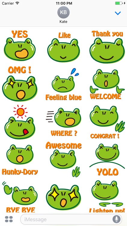 Cute Frog Stickers for iMessage