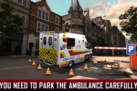 Ambulance Driving Test Emergency Parking - City Hospital First Aid Vehicle Simulator screenshot 3