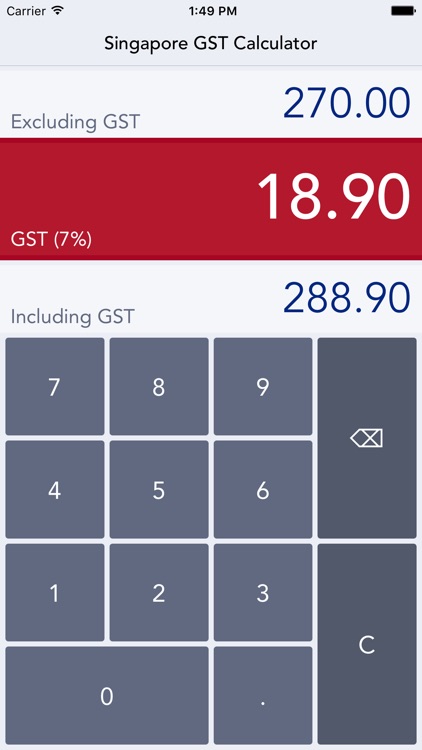 Singapore GST Calc - easy calculations of Singapore Goods and Services Tax